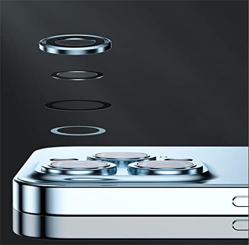 [4 סטים] כיסוי מלא מתכת + מגן עדשת מצלמה עגול זכוכית מזג מזג לאייפון 13 Pro/13 Pro Max, מגן מסך